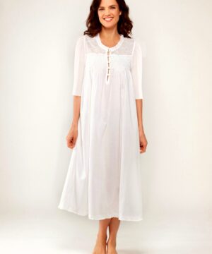 :Plus size Caroline 3/4 sleeves pale blue hand embroidery