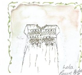 Louise's drawing of luxury cotton nightgown Lola