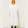 White-Swiss-Dot-cotton-nightgown-Snowbell-with-3-4-sleeves.